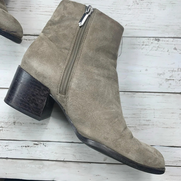 Sam Edelman Suede Ankle Boots Tan Joey Booties 6 1/2 Neutral Boho Minimalist - Picture 3 of 16